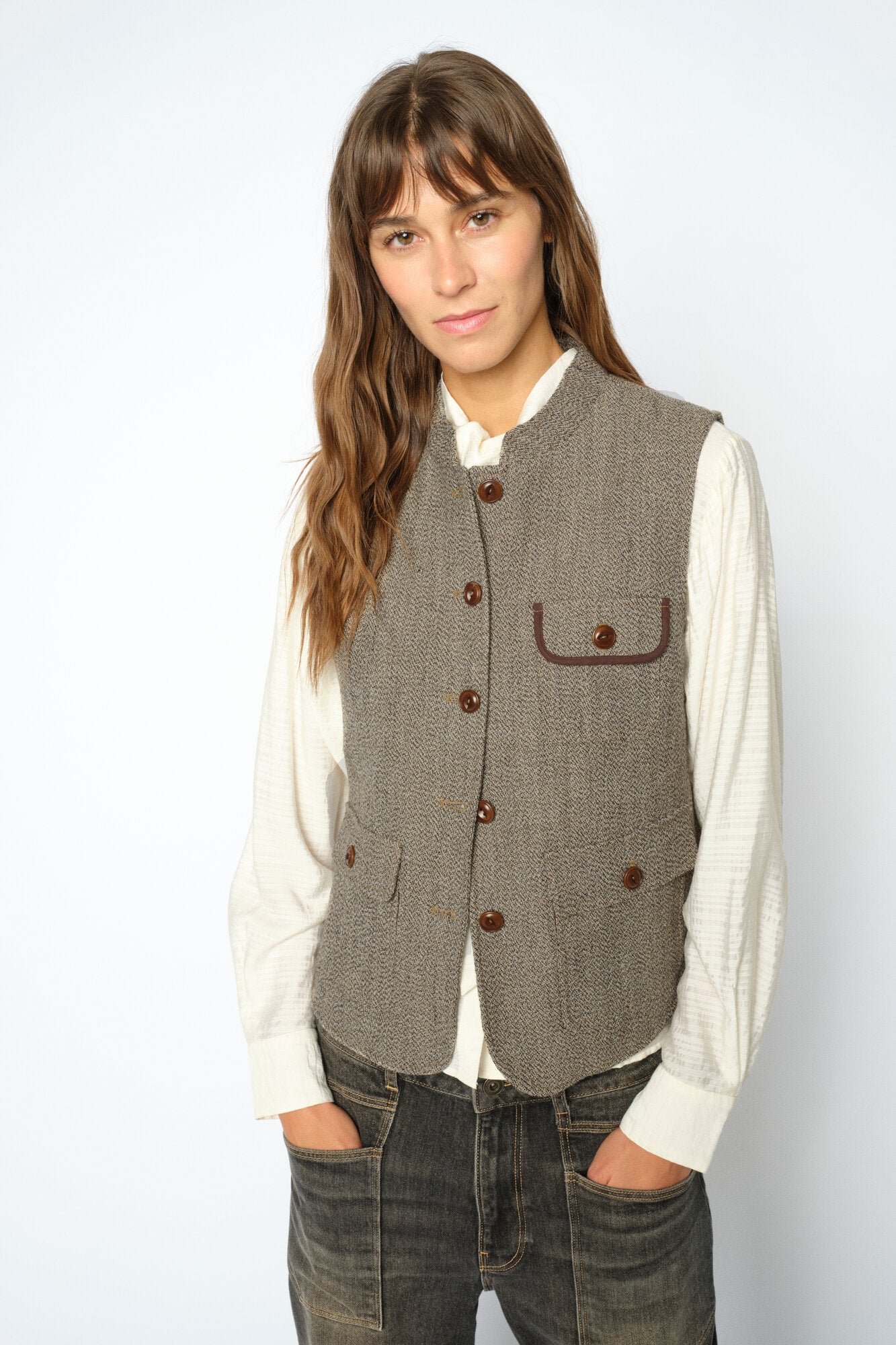 Abigail Utah vest - Dark Camel